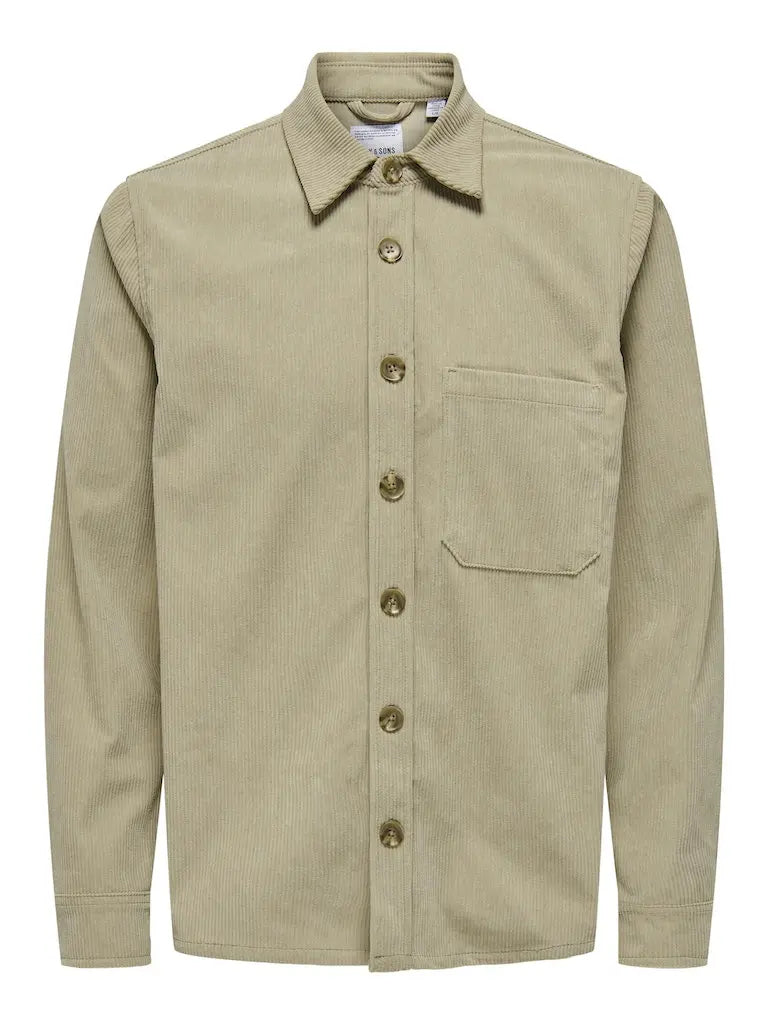 Tile Kordfløyel Overshirt - Chinchilla Only & Sons