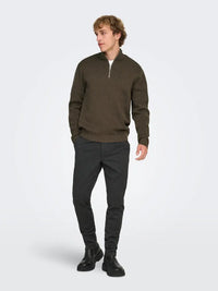 Ting Half Zip Genser - Coffee Bean Only & Sons
