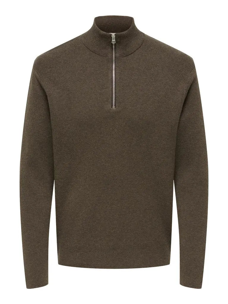 Ting Half Zip Genser - Coffee Bean Only & Sons