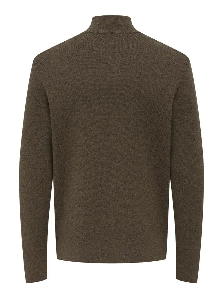 Ting Half Zip Genser - Coffee Bean Only & Sons