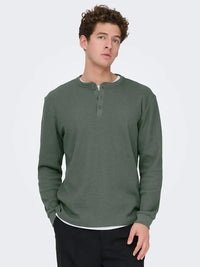 Tobie Grandad Tee - Castor Grey Only & Sons