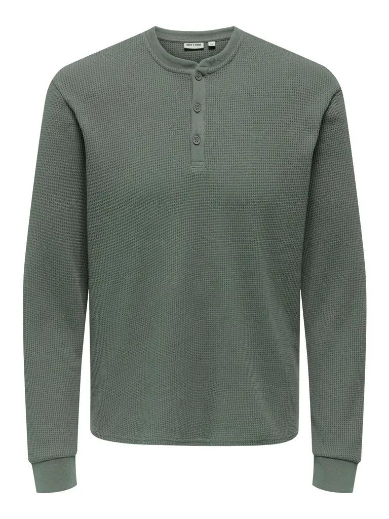 Tobie Grandad Tee - Castor Grey Only & Sons