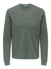 Tobie Grandad Tee - Castor Grey Only & Sons