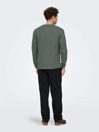Tobie Grandad Tee - Castor Grey Only & Sons
