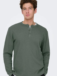 Tobie Grandad Tee - Castor Grey Only & Sons