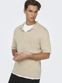 Travis Strikket Polo - Oatmeal Detail Only & Sons