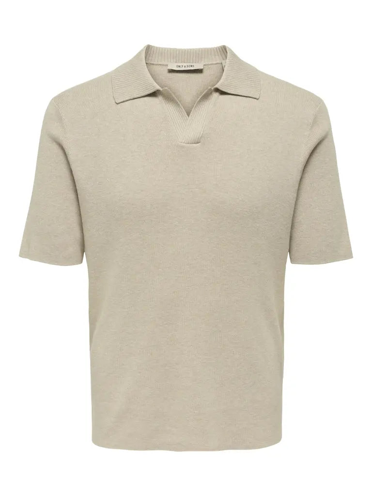Travis Strikket Polo - Oatmeal Detail Only & Sons