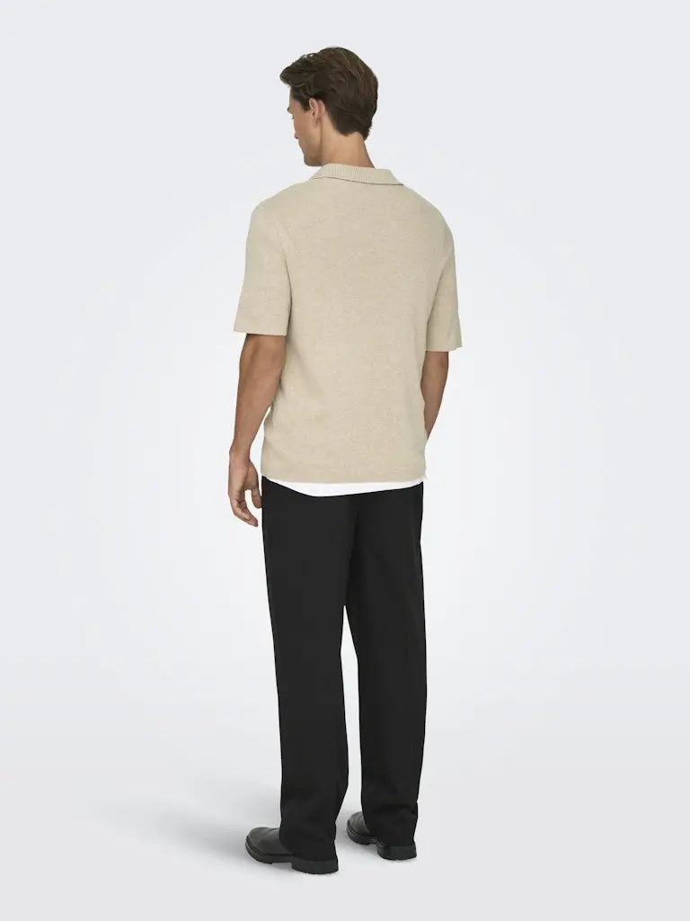 Travis Strikket Polo - Oatmeal Detail Only & Sons