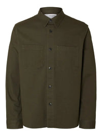 Travis Twill Overshirt - Forest Night Selected Homme
