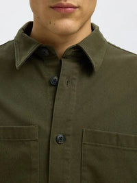 Travis Twill Overshirt - Forest Night Selected Homme