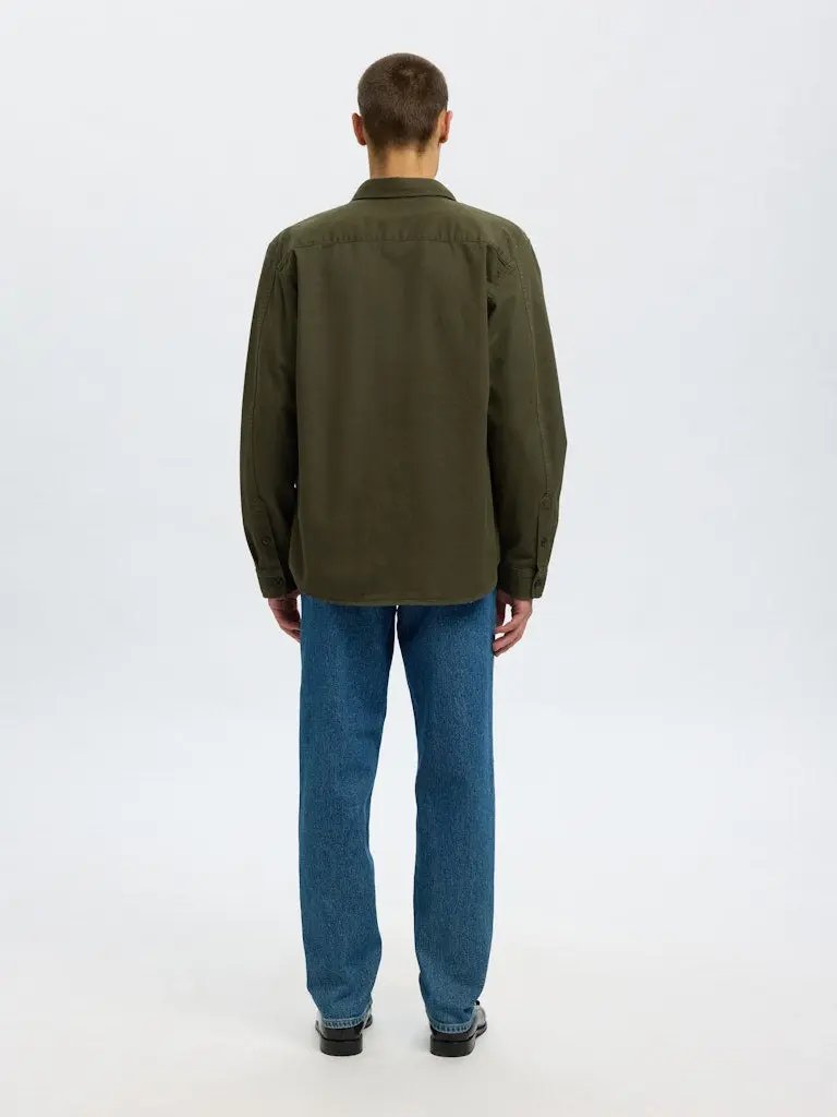 Travis Twill Overshirt - Forest Night Selected Homme