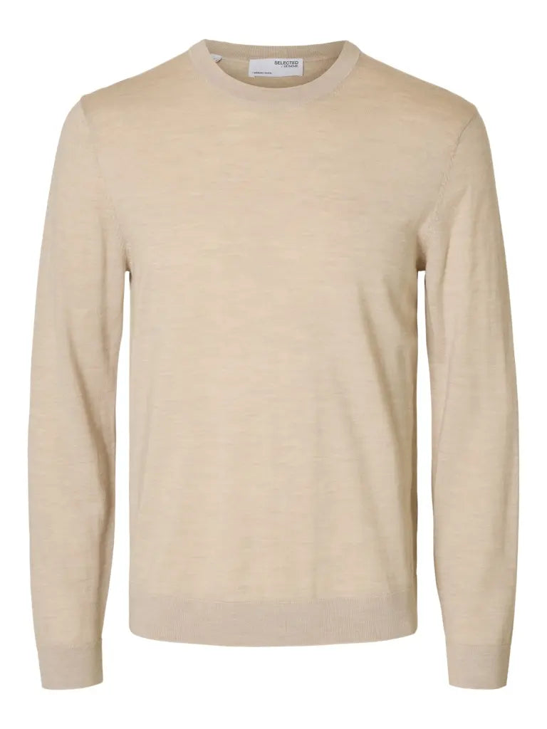 Tray Merino Genser - Oatmeal Detail Selected Homme