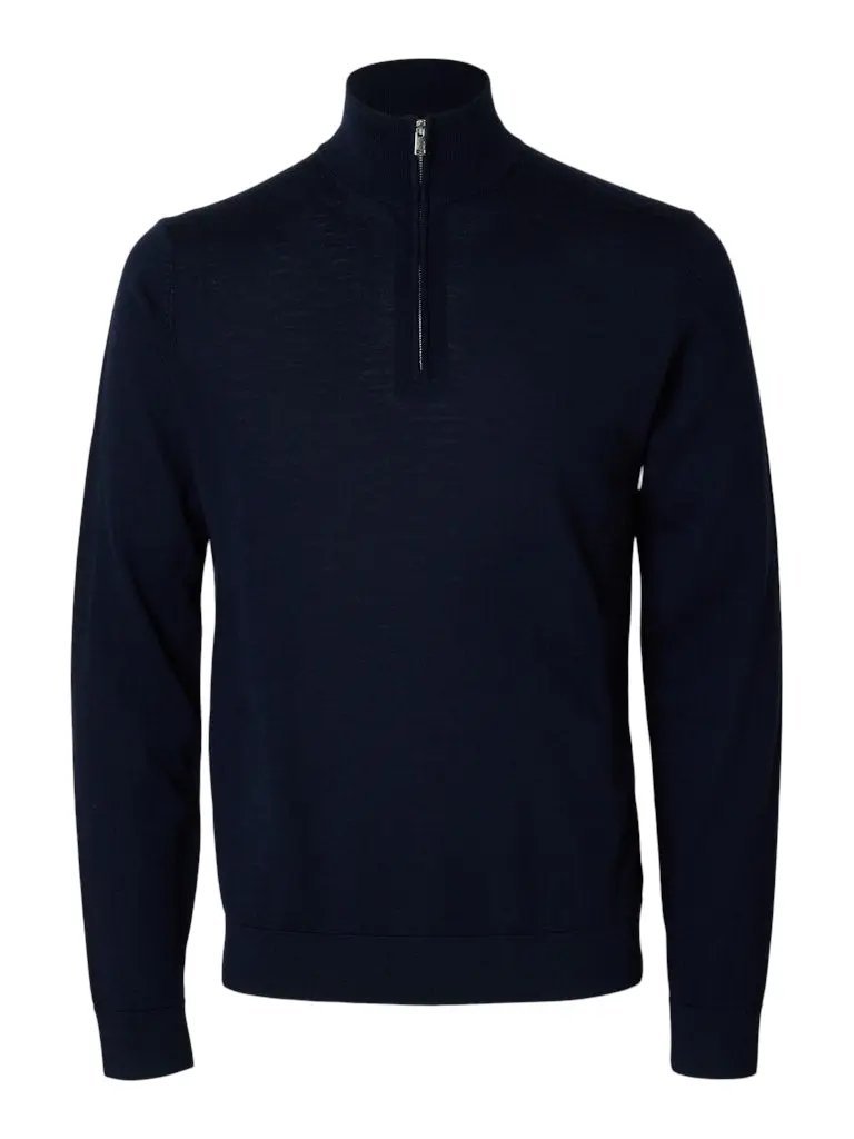 Tray Merino Half Zip Genser - Navy Blazer Selected Homme