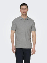 Tray Pique Polo - Light Grey Melange Only & Sons