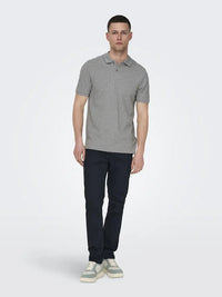 Tray Pique Polo - Light Grey Melange Only & Sons