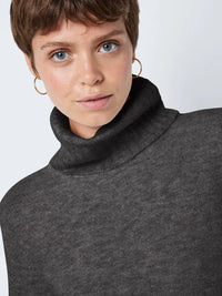 Viola Høyhalset Strikket Kjole - Dark Grey Melange Noisy May