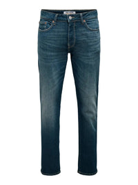 WEFT Flex Jeans Regular Jax 7009 - Medium Blue Denim Detail Only & Sons