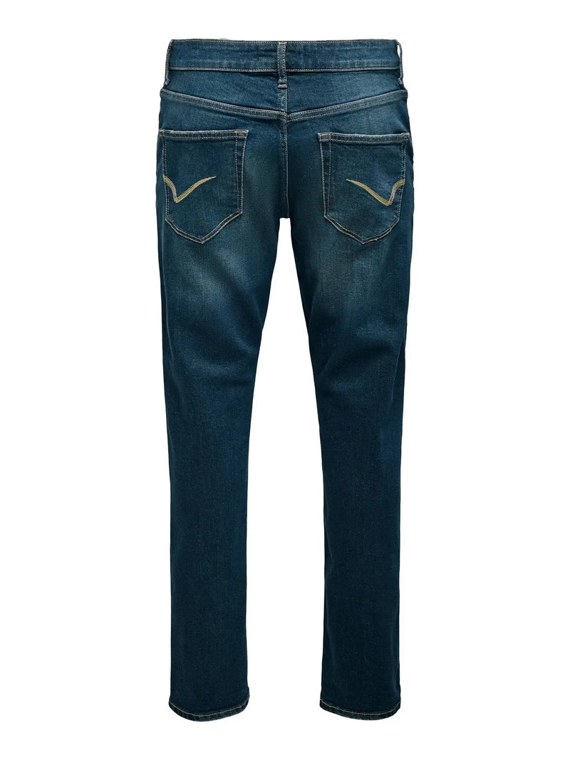 WEFT Flex Jeans Regular Jax 7009 - Medium Blue Denim Detail Only & Sons