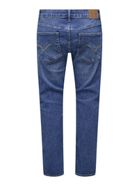 WEFT Flex Jeans Regular Jax - Medium Blue Denim Only & Sons
