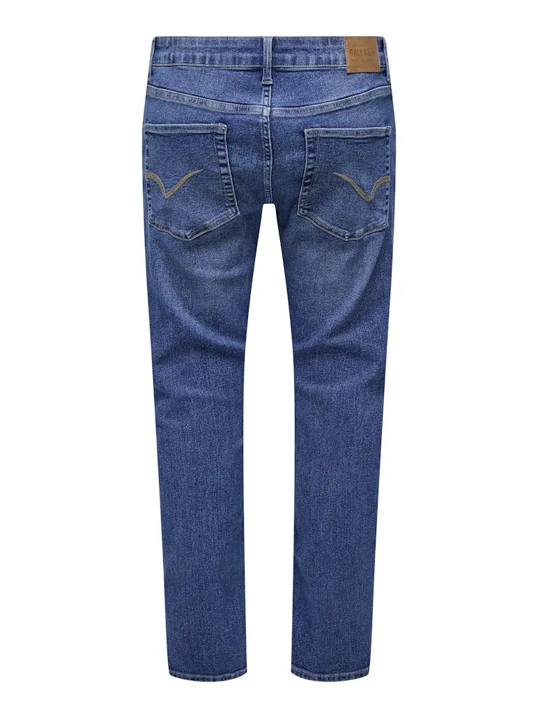 WEFT Flex Jeans Regular Jax - Medium Blue Denim Only & Sons