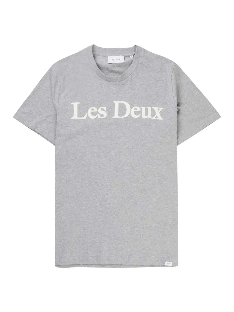 Charles T-Skjorte - Light Grey Melange/White Les Deux