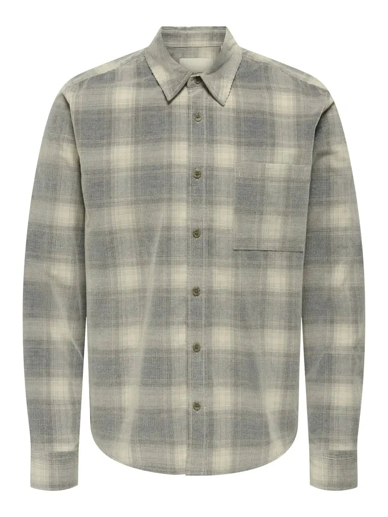 William Cord Regular  Skjorte - Blue Nights Checks Only & Sons