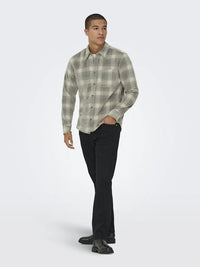 William Cord Regular  Skjorte - Blue Nights Checks Only & Sons