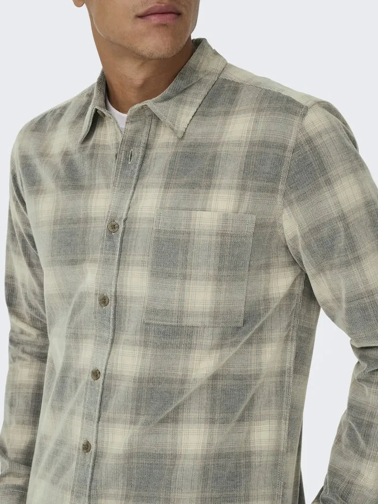 William Cord Regular  Skjorte - Blue Nights Checks Only & Sons