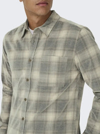 William Cord Regular  Skjorte - Blue Nights Checks Only & Sons