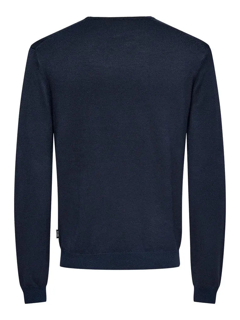 Wyler Genser Rund Hals - Dark Navy Only & Sons