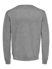 Wyler Genser Rund Hals - Medium Grey Melange Only & Sons