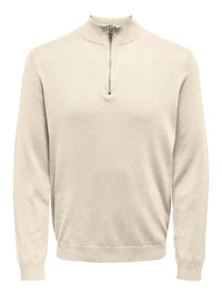 Wyler Half Zip Genser - Antique White Only & Sons