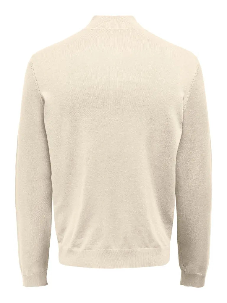 Wyler Half Zip Genser - Antique White Only & Sons