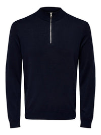 Wyler Half Zip Genser - Dark Navy Only & Sons