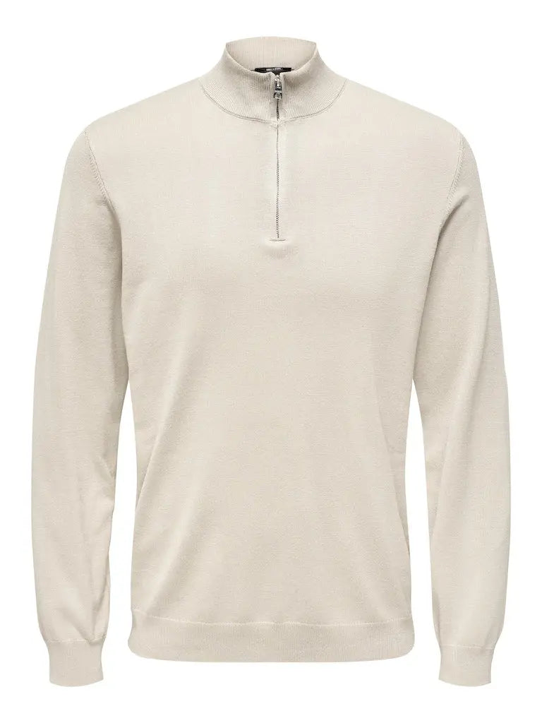 Wyler Half Zip Genser - Silver Lining Only & Sons