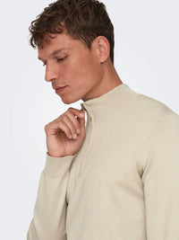 Wyler Half Zip Genser - Silver Lining Only & Sons