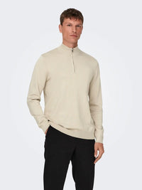 Wyler Half Zip Genser - Silver Lining Only & Sons