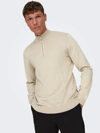 Wyler Half Zip Genser - Silver Lining Only & Sons