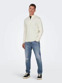 Wyler Half Zip - Star White Only & Sons