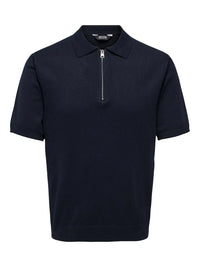 Wyler Zip Polo - Dark Navy Only & Sons