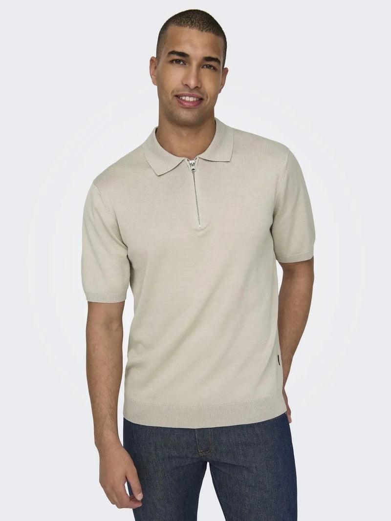 Wyler Zip Polo - Silver Lining Only & Sons