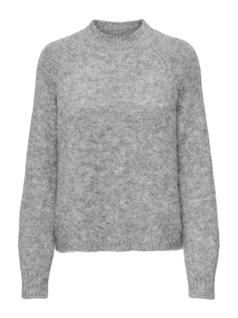 Zoey Strikkegenser - Light Grey Melange JDY