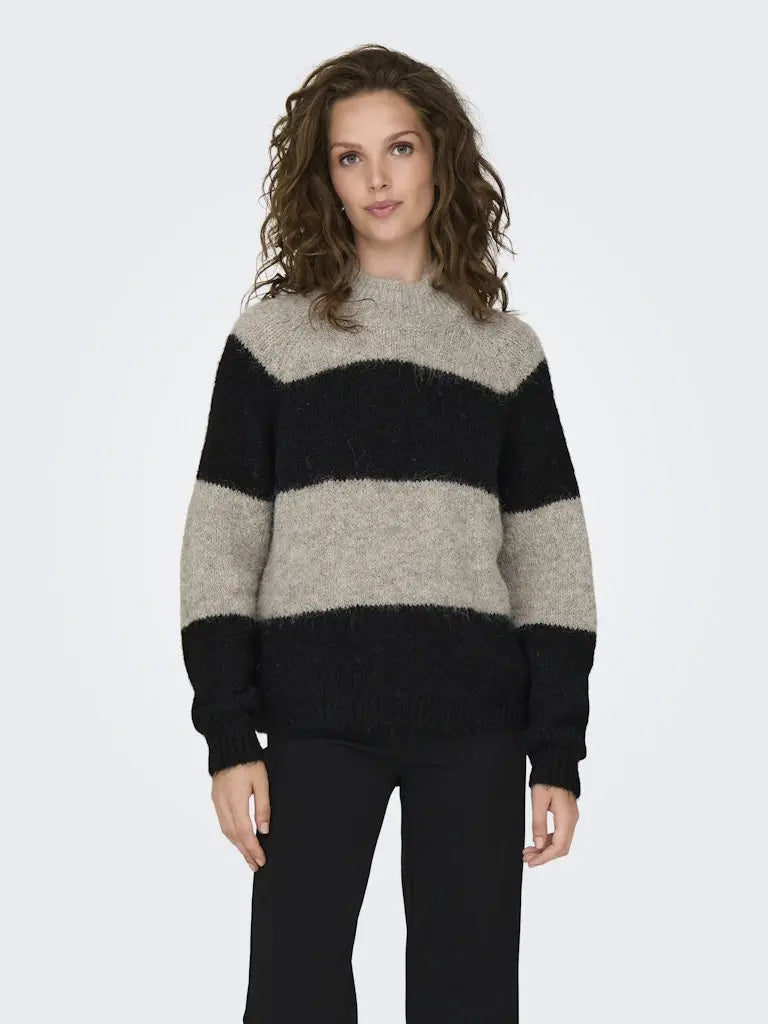 Zoey Strikket Genser - Chateau Gray Stripes JDY