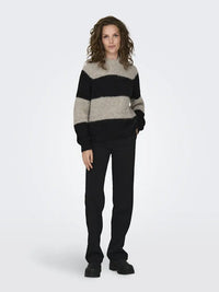 Zoey Strikket Genser - Chateau Gray Stripes JDY