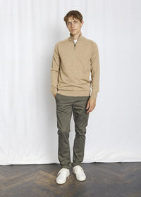 Pelle Merino Ullgenser Half Zip - Light Brown