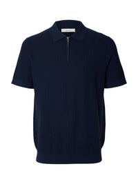 Cran Strikket Polo - Navy Blazer