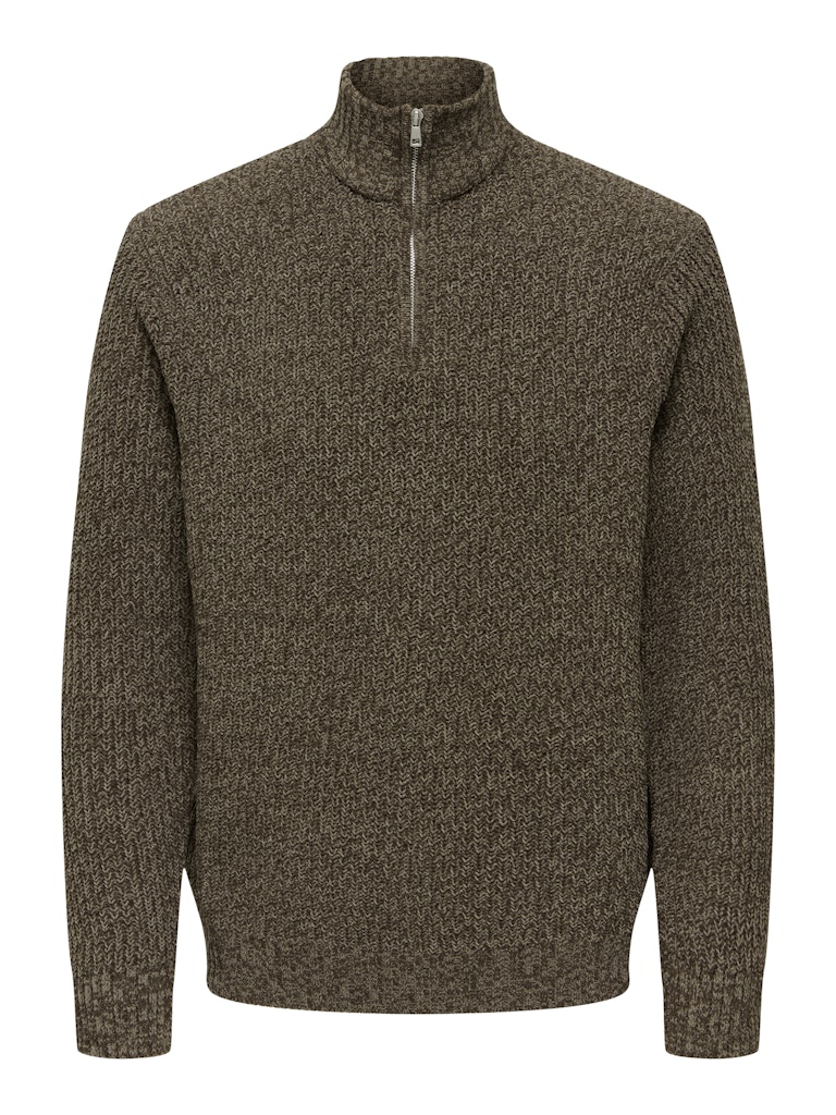 Join Half Zip Genser - Walnut