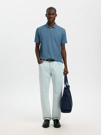 Fave Polo Zip - Blue Mirage