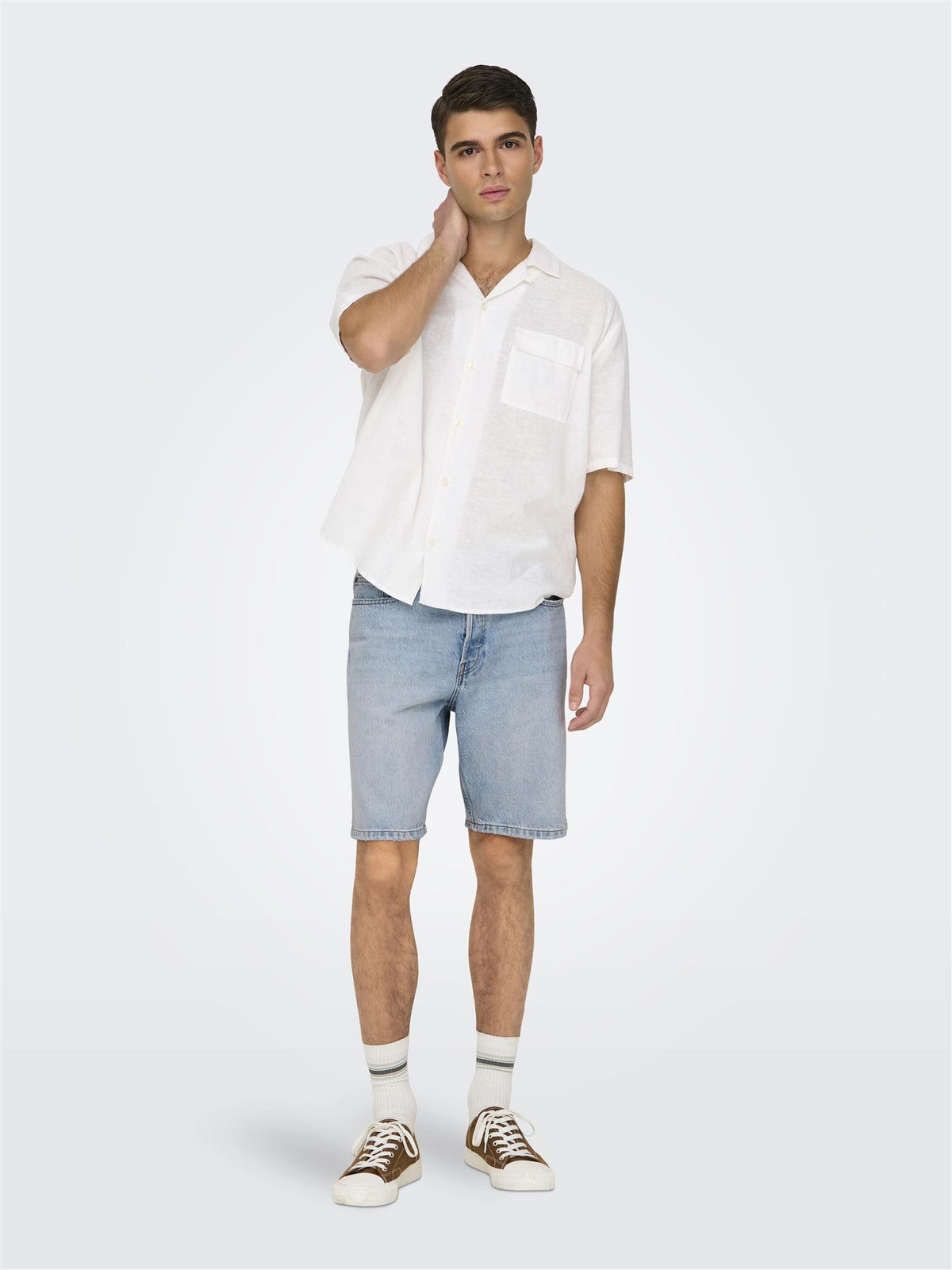 Edge Denim Shorts 2041 - Light Blue Denim