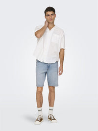 Edge Denim Shorts 2041 - Light Blue Denim